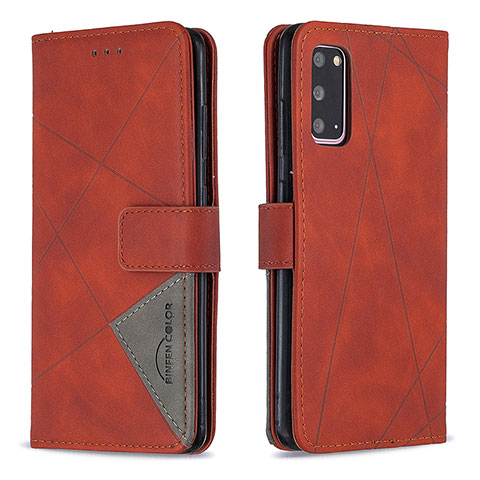 Coque Portefeuille Livre Cuir Etui Clapet B08F pour Samsung Galaxy S20 5G Orange