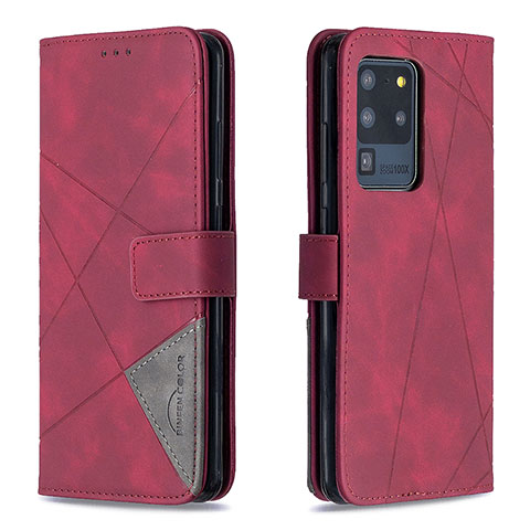 Coque Portefeuille Livre Cuir Etui Clapet B08F pour Samsung Galaxy S20 Ultra 5G Rouge