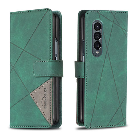 Coque Portefeuille Livre Cuir Etui Clapet B08F pour Samsung Galaxy Z Fold3 5G Vert