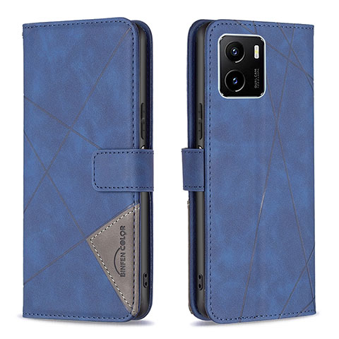 Coque Portefeuille Livre Cuir Etui Clapet B08F pour Vivo iQOO U5x Bleu