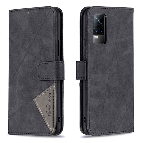 Coque Portefeuille Livre Cuir Etui Clapet B08F pour Vivo V21e 4G Noir