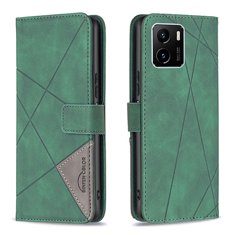 Coque Portefeuille Livre Cuir Etui Clapet B08F pour Vivo Y10 Vert