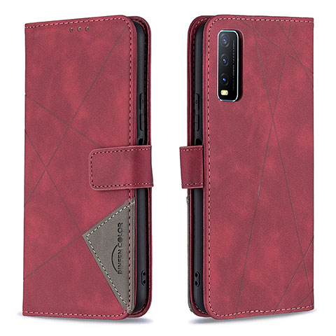 Coque Portefeuille Livre Cuir Etui Clapet B08F pour Vivo Y12G Rouge