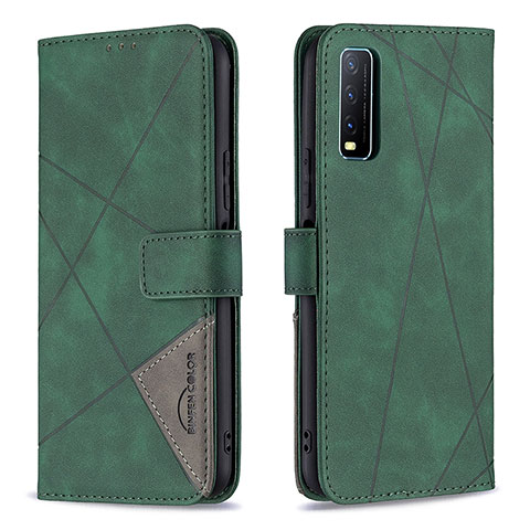 Coque Portefeuille Livre Cuir Etui Clapet B08F pour Vivo Y12G Vert