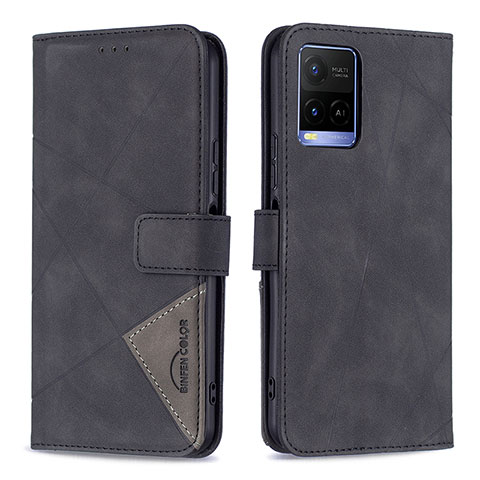 Coque Portefeuille Livre Cuir Etui Clapet B08F pour Vivo Y21 Noir