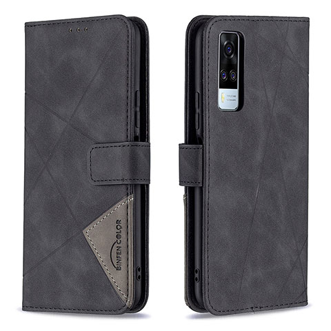 Coque Portefeuille Livre Cuir Etui Clapet B08F pour Vivo Y31 (2021) Noir