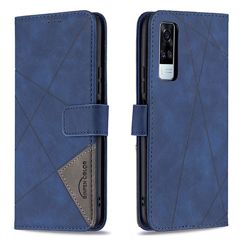 Coque Portefeuille Livre Cuir Etui Clapet B08F pour Vivo Y51A Bleu