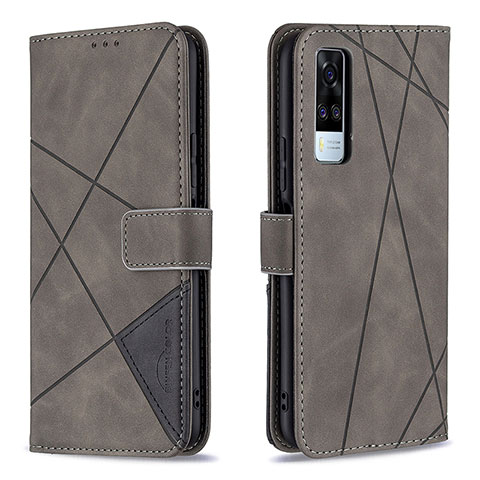 Coque Portefeuille Livre Cuir Etui Clapet B08F pour Vivo Y51A Gris