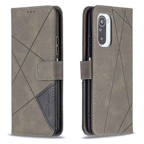 Coque Portefeuille Livre Cuir Etui Clapet B08F pour Xiaomi Mi 11X 5G Gris