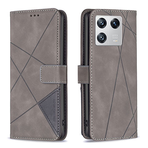 Coque Portefeuille Livre Cuir Etui Clapet B08F pour Xiaomi Mi 13 Pro 5G Gris