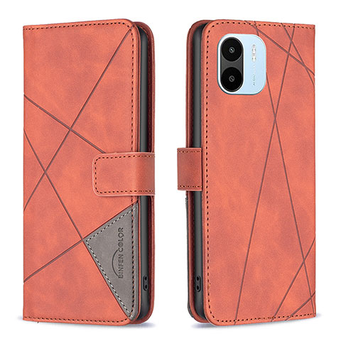 Coque Portefeuille Livre Cuir Etui Clapet B08F pour Xiaomi Poco C50 Orange