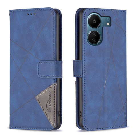 Coque Portefeuille Livre Cuir Etui Clapet B08F pour Xiaomi Poco C65 Bleu