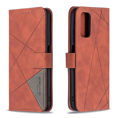 Coque Portefeuille Livre Cuir Etui Clapet B08F pour Xiaomi Poco M3 Orange