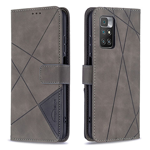 Coque Portefeuille Livre Cuir Etui Clapet B08F pour Xiaomi Redmi 10 (2022) Gris