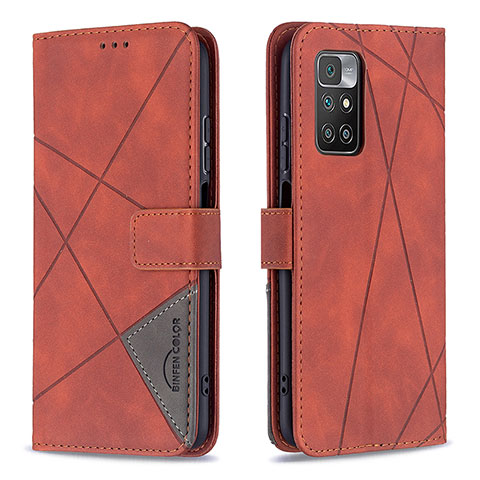 Coque Portefeuille Livre Cuir Etui Clapet B08F pour Xiaomi Redmi 10 (2022) Orange