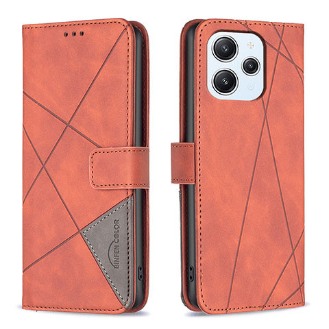 Coque Portefeuille Livre Cuir Etui Clapet B08F pour Xiaomi Redmi 12 4G Orange