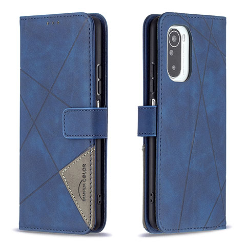 Coque Portefeuille Livre Cuir Etui Clapet B08F pour Xiaomi Redmi K40 5G Bleu