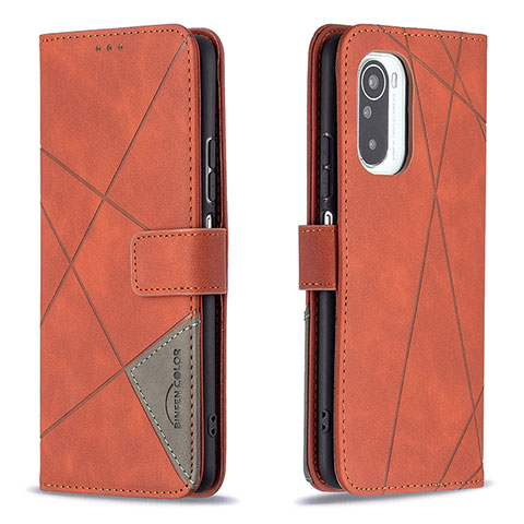 Coque Portefeuille Livre Cuir Etui Clapet B08F pour Xiaomi Redmi K40 5G Orange