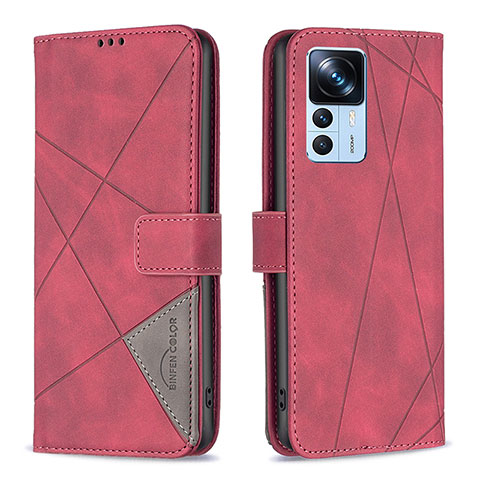 Coque Portefeuille Livre Cuir Etui Clapet B08F pour Xiaomi Redmi K50 Ultra 5G Rouge