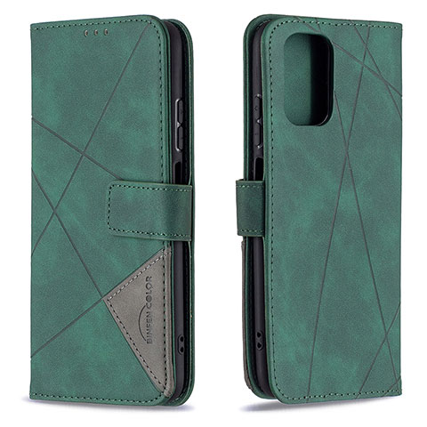 Coque Portefeuille Livre Cuir Etui Clapet B08F pour Xiaomi Redmi Note 10 4G Vert