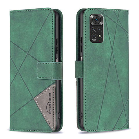 Coque Portefeuille Livre Cuir Etui Clapet B08F pour Xiaomi Redmi Note 11S 4G Vert