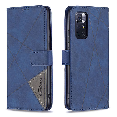 Coque Portefeuille Livre Cuir Etui Clapet B08F pour Xiaomi Redmi Note 11S 5G Bleu