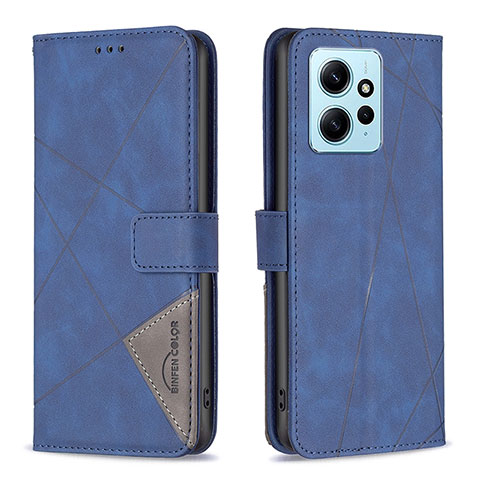 Coque Portefeuille Livre Cuir Etui Clapet B08F pour Xiaomi Redmi Note 12 4G Bleu