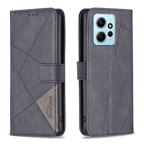 Coque Portefeuille Livre Cuir Etui Clapet B08F pour Xiaomi Redmi Note 12 4G Noir