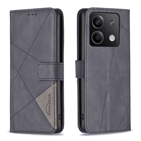 Coque Portefeuille Livre Cuir Etui Clapet B08F pour Xiaomi Redmi Note 13 5G Noir