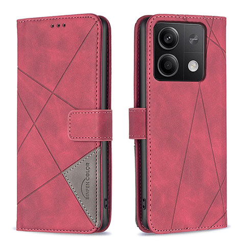 Coque Portefeuille Livre Cuir Etui Clapet B08F pour Xiaomi Redmi Note 13 5G Rouge