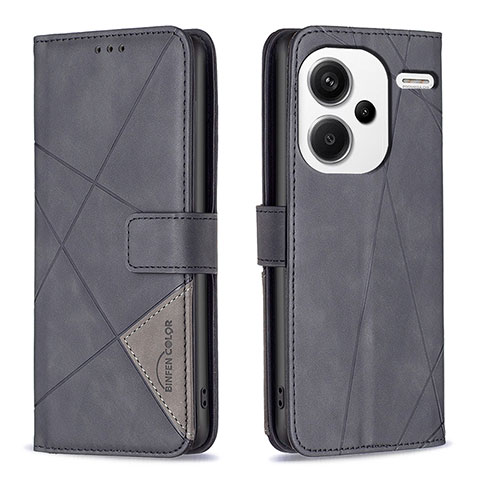 Coque Portefeuille Livre Cuir Etui Clapet B08F pour Xiaomi Redmi Note 13 Pro+ Plus 5G Noir