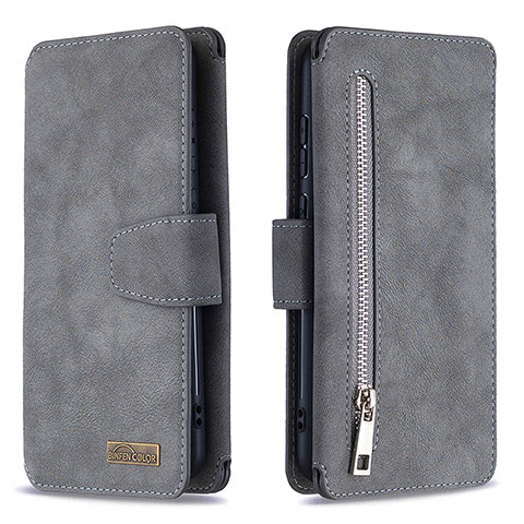 Coque Portefeuille Livre Cuir Etui Clapet B09F pour Samsung Galaxy M11 Gris