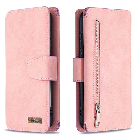 Coque Portefeuille Livre Cuir Etui Clapet B09F pour Samsung Galaxy M11 Or Rose