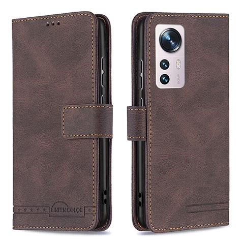 Coque Portefeuille Livre Cuir Etui Clapet B10F pour Xiaomi Mi 12 5G Marron