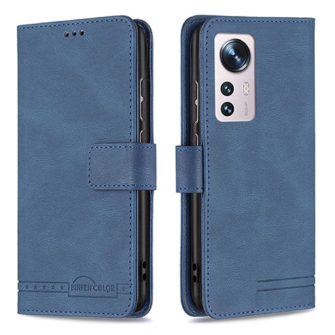 Coque Portefeuille Livre Cuir Etui Clapet B10F pour Xiaomi Mi 12X 5G Bleu