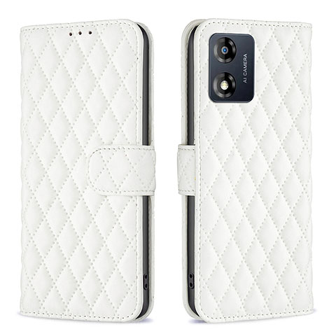 Coque Portefeuille Livre Cuir Etui Clapet B11F pour Motorola Moto E13 Blanc