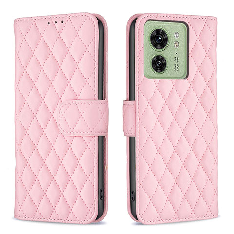 Coque Portefeuille Livre Cuir Etui Clapet B11F pour Motorola Moto Edge (2023) 5G Or Rose