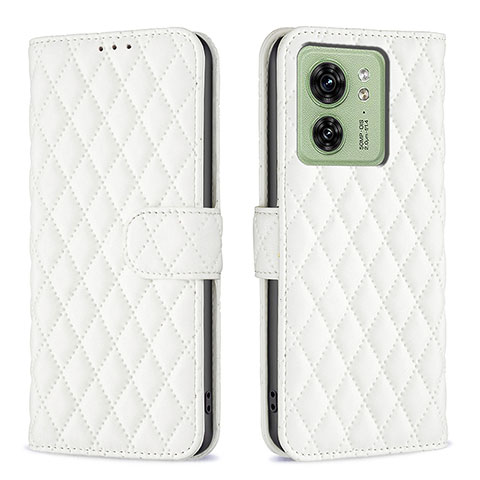 Coque Portefeuille Livre Cuir Etui Clapet B11F pour Motorola Moto Edge 40 5G Blanc