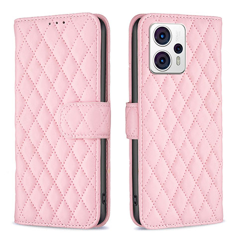 Coque Portefeuille Livre Cuir Etui Clapet B11F pour Motorola Moto G13 Or Rose