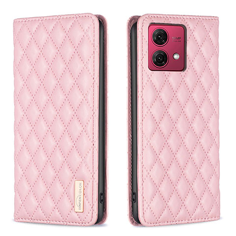 Coque Portefeuille Livre Cuir Etui Clapet B11F pour Motorola Moto G84 5G Or Rose