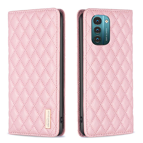 Coque Portefeuille Livre Cuir Etui Clapet B11F pour Nokia G11 Or Rose