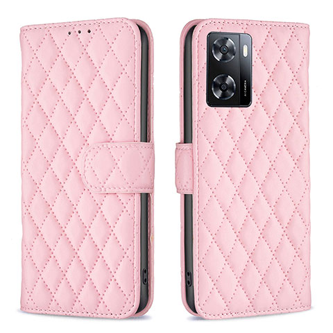 Coque Portefeuille Livre Cuir Etui Clapet B11F pour Oppo A57e Or Rose