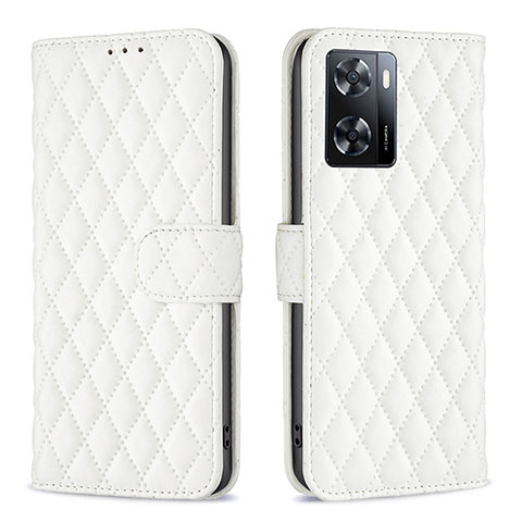 Coque Portefeuille Livre Cuir Etui Clapet B11F pour Oppo A77s Blanc