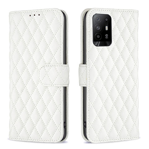 Coque Portefeuille Livre Cuir Etui Clapet B11F pour Oppo A95 5G Blanc