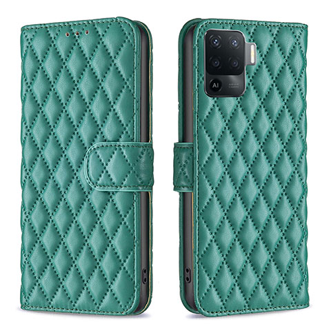 Coque Portefeuille Livre Cuir Etui Clapet B11F pour Oppo F19 Pro Vert