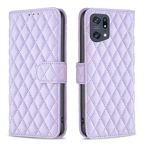 Coque Portefeuille Livre Cuir Etui Clapet B11F pour Oppo Find X5 Pro 5G Violet