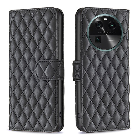 Coque Portefeuille Livre Cuir Etui Clapet B11F pour Oppo Find X6 5G Noir