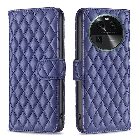 Coque Portefeuille Livre Cuir Etui Clapet B11F pour Oppo Find X6 Pro 5G Bleu