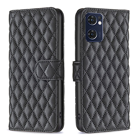 Coque Portefeuille Livre Cuir Etui Clapet B11F pour Oppo Reno7 5G Noir