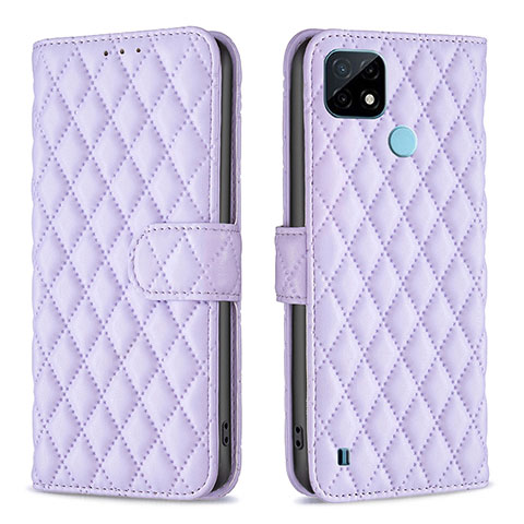 Coque Portefeuille Livre Cuir Etui Clapet B11F pour Realme C21 Violet